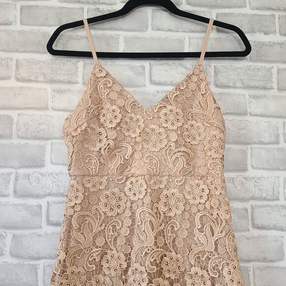 AX Paris Pink Crochet Lace Strappy Bodycon Dress sz 10 Party Cocktail NEW Fairy - Picture 2 of 9